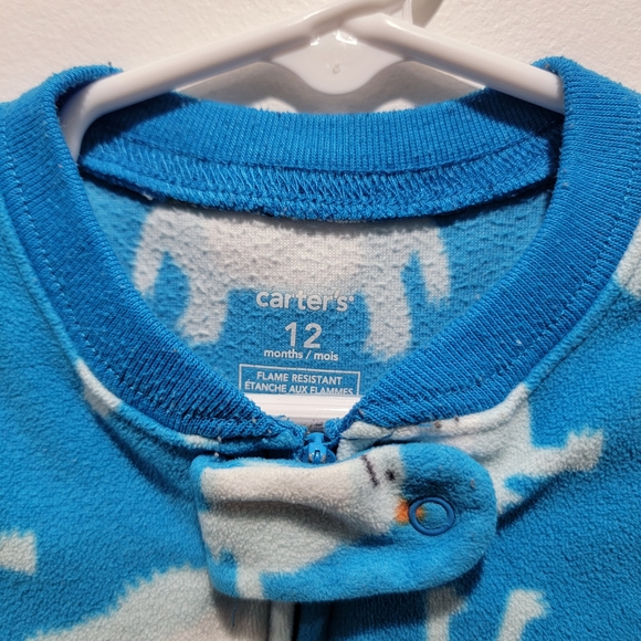 Carter's Blue Monster Print Footie - Picture 2 of 4